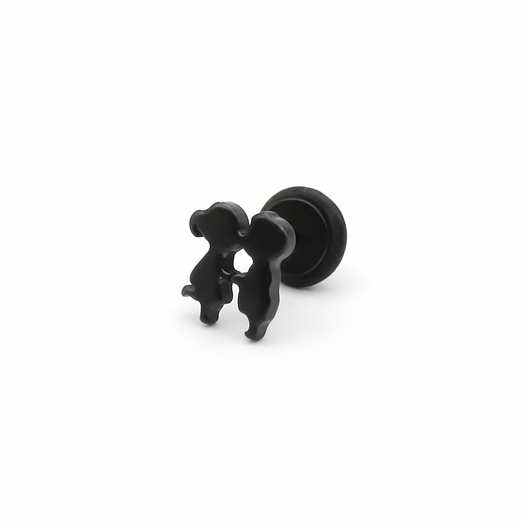 Stainless Steel Kissing Boy and Girl Fake Plug Earring