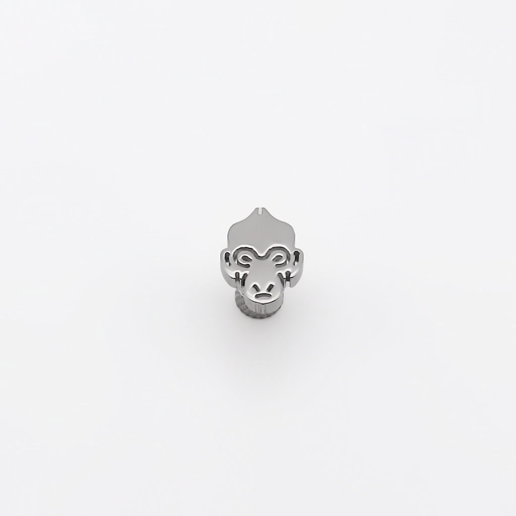 Stainless Steel Monkey Face Fake Plug Earring