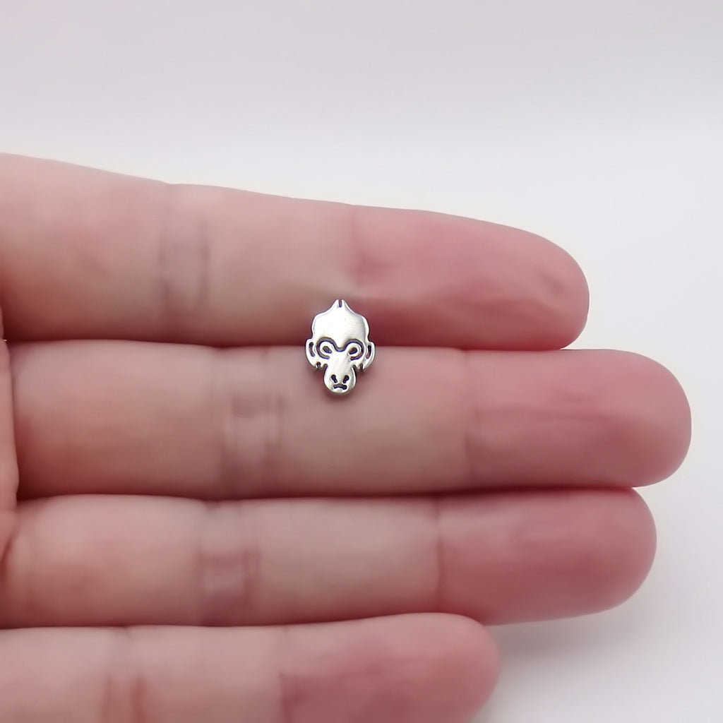 Stainless Steel Monkey Face Fake Plug Earring