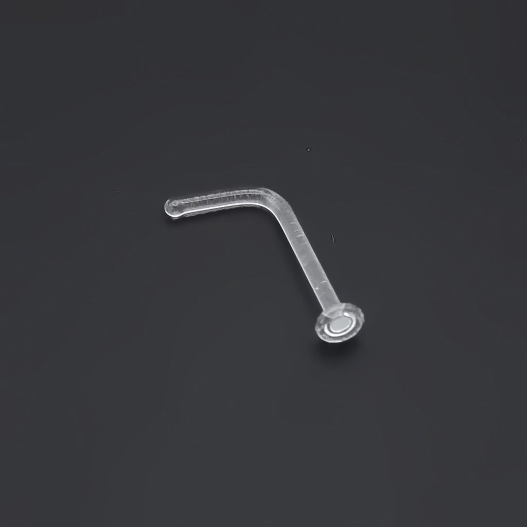 Glass Clear Nose Piercing Retainer-Nose Studs-4-Glitters