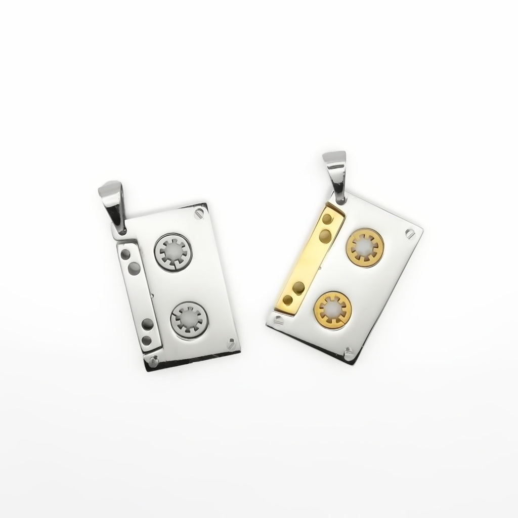 Stainless Steel Cassette Tape Pendant-Pendants-1-Glitters