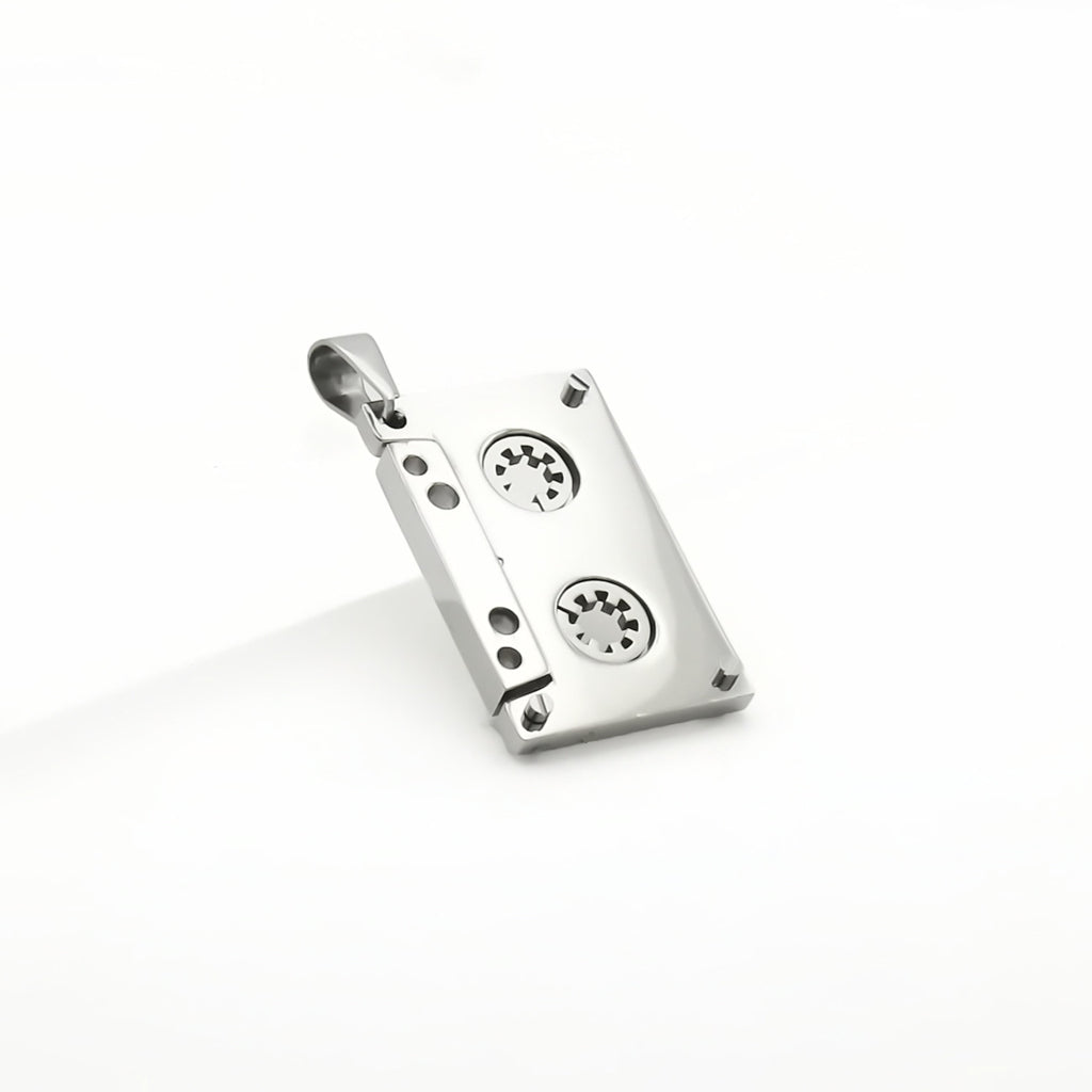 Stainless Steel Cassette Tape Pendant-Pendants-2-Glitters