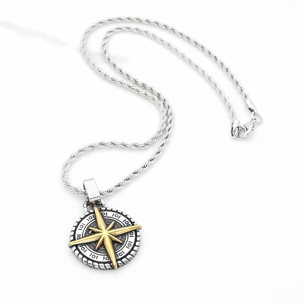 Stainless Steel Two Tone Northstar Pendant-Pendants-3-Glitters