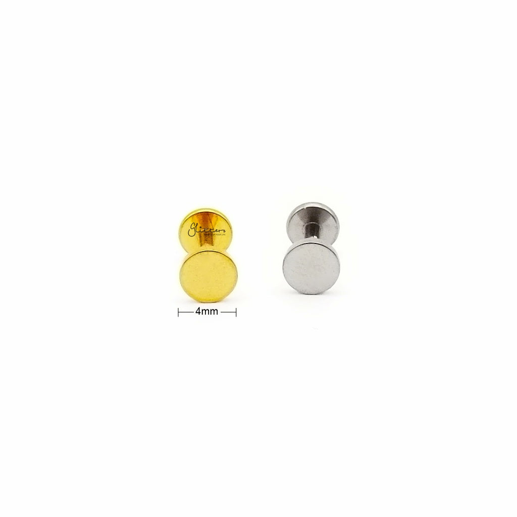 Minimalist Round Flat Disc Titanium Flat Back Stud Earring-Tragus | Cartilage | Daith | Conch-5-Glitters