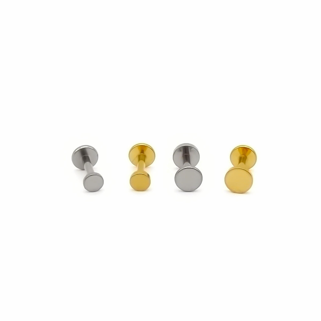 Minimalist Round Flat Disc Titanium Flat Back Stud Earring-Tragus | Cartilage | Daith | Conch-1-Glitters
