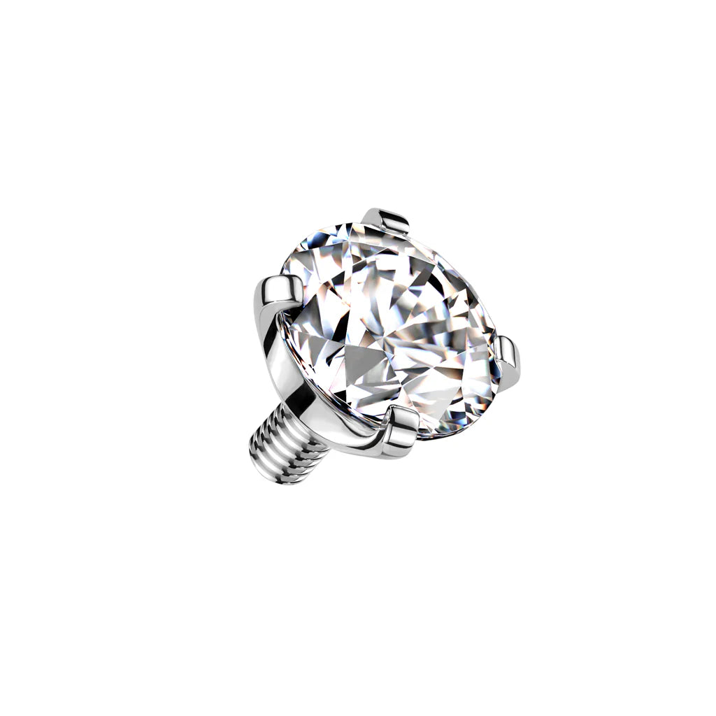 Titanium Internally Threaded Replacement CZ Top-Parts-1-Glitters