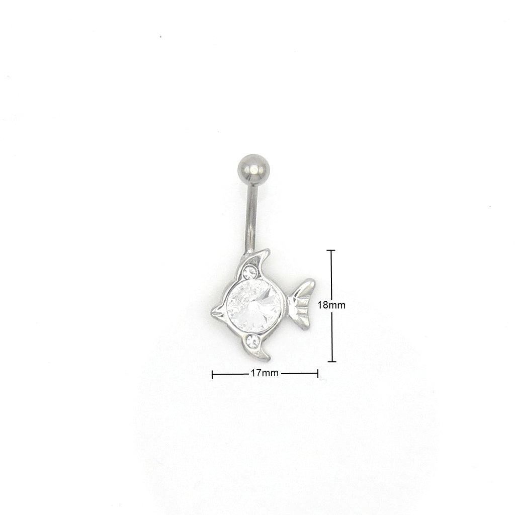 Crystal Fish Belly Button Rings-Belly Rings-2-Glitters