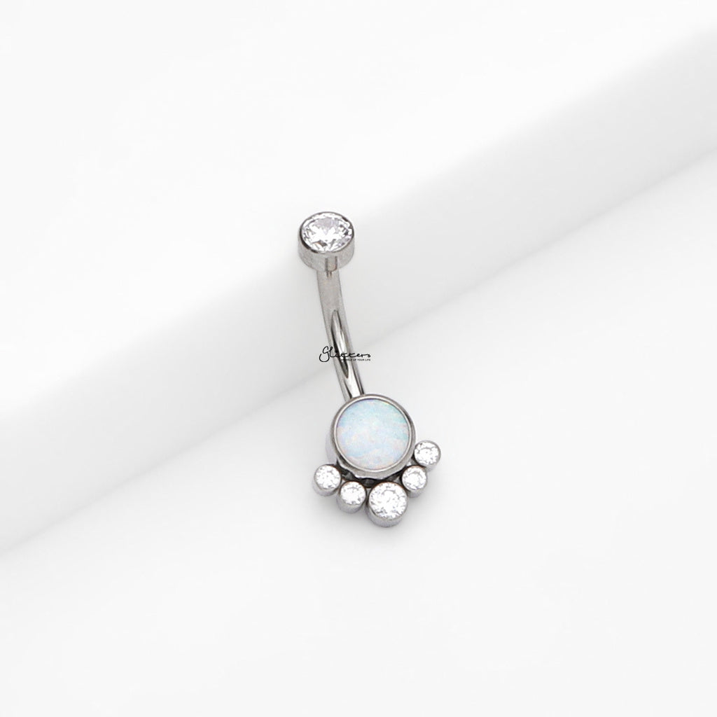 Titanium Internally Threaded Opal Belly Button Ring-Belly Rings-1-Glitters