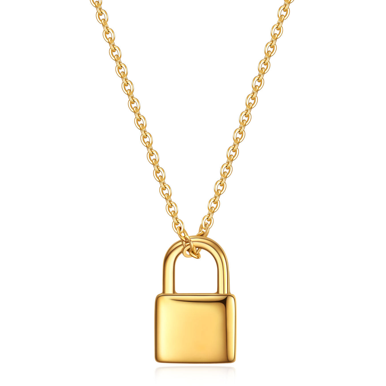 Stainless Steel Square Padlock Necklace