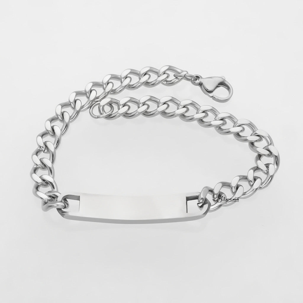 Stainless Steel ID Bracelet 7mm Width + Engraving-Stainless Steel Bracelets-3-Glitters