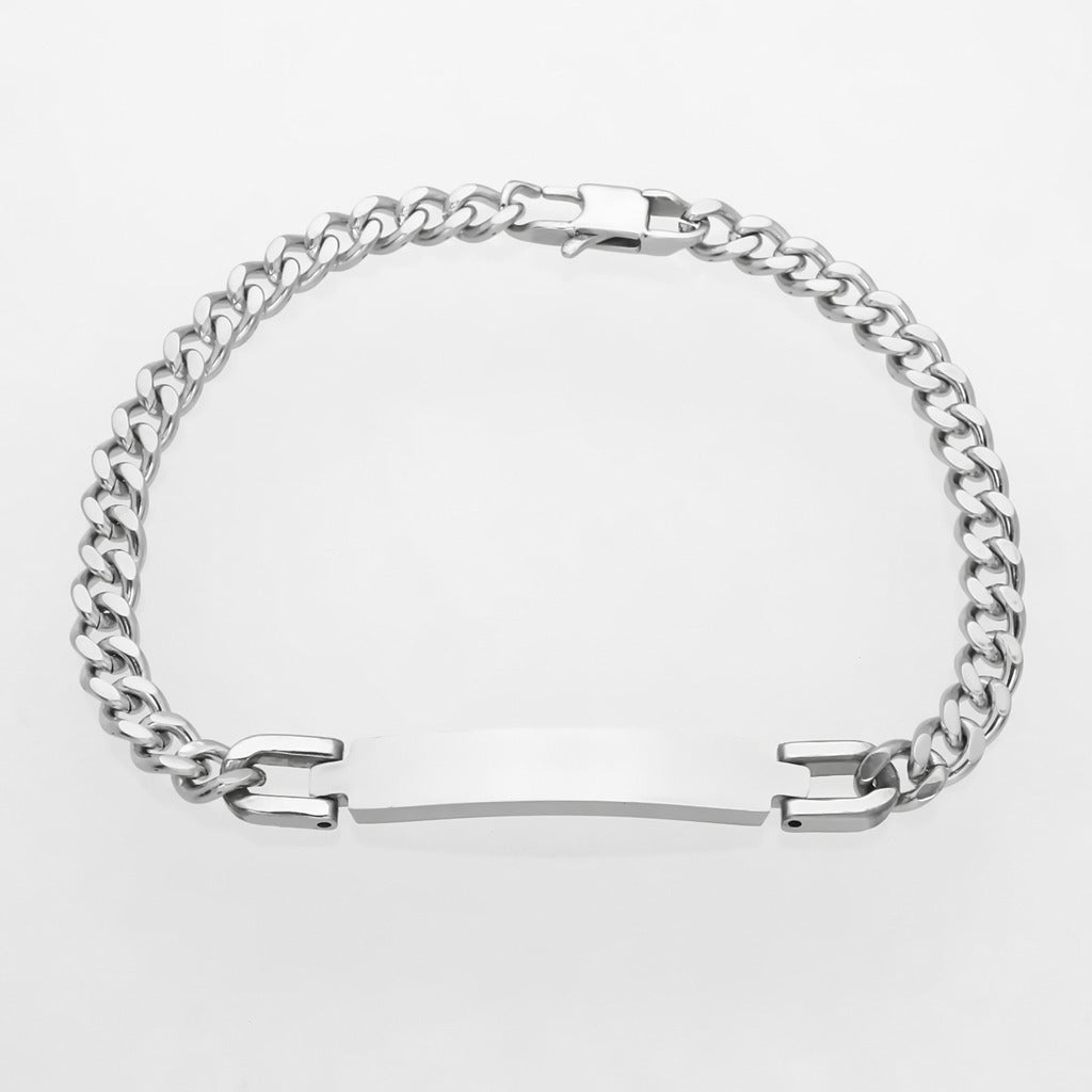 Personalised Stainless Steel 6mm Width ID Bracelet-Stainless Steel Bracelets-1-Glitters