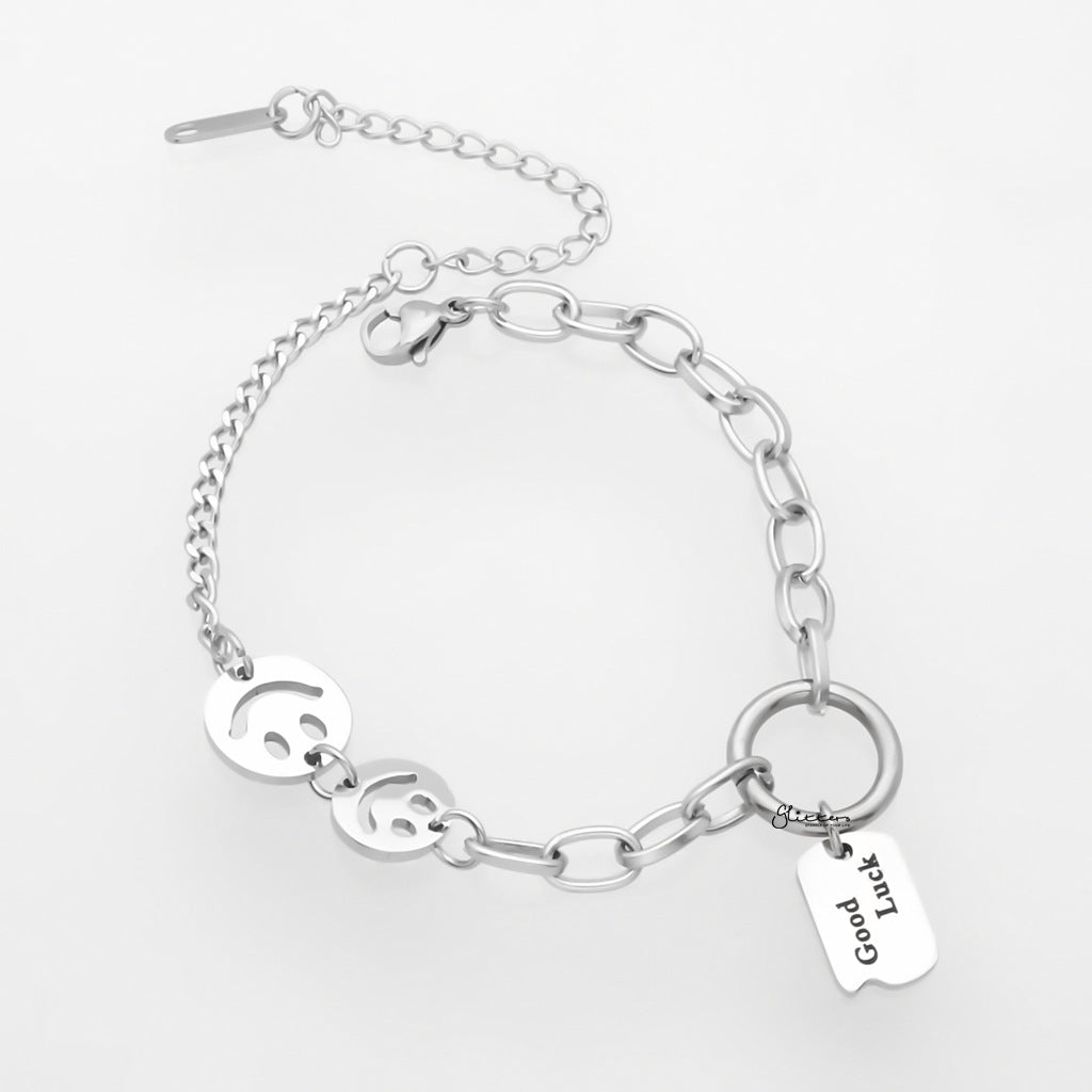 Stainless Steel Smiley Face Bracelet-Stainless Steel Bracelets-1-Glitters