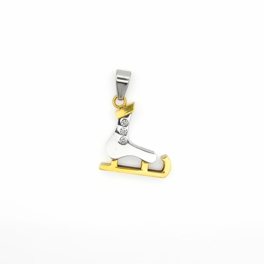 Stainless Steel Ice Skate Boot Pendant-Pendants-1-Glitters