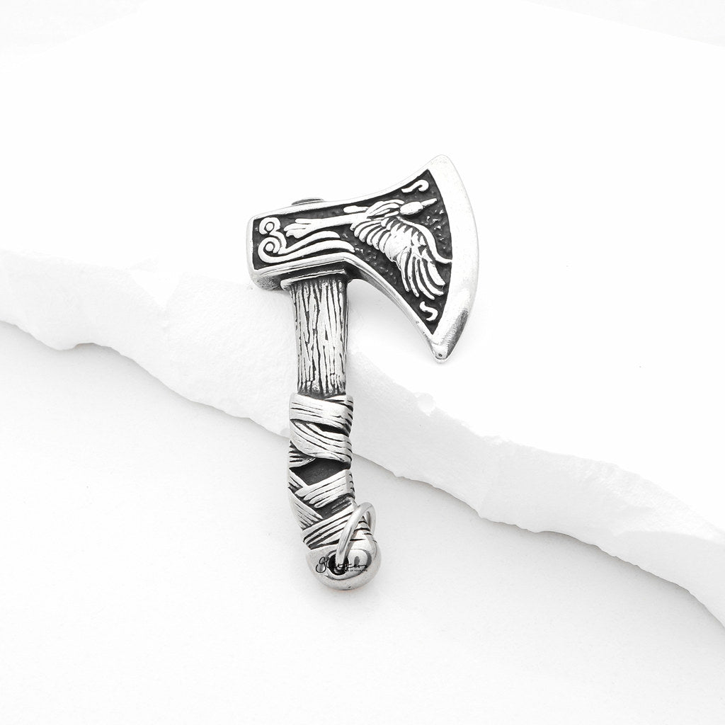 Stainless Steel Viking Double Sided Axe Pendant-Pendants-4-Glitters