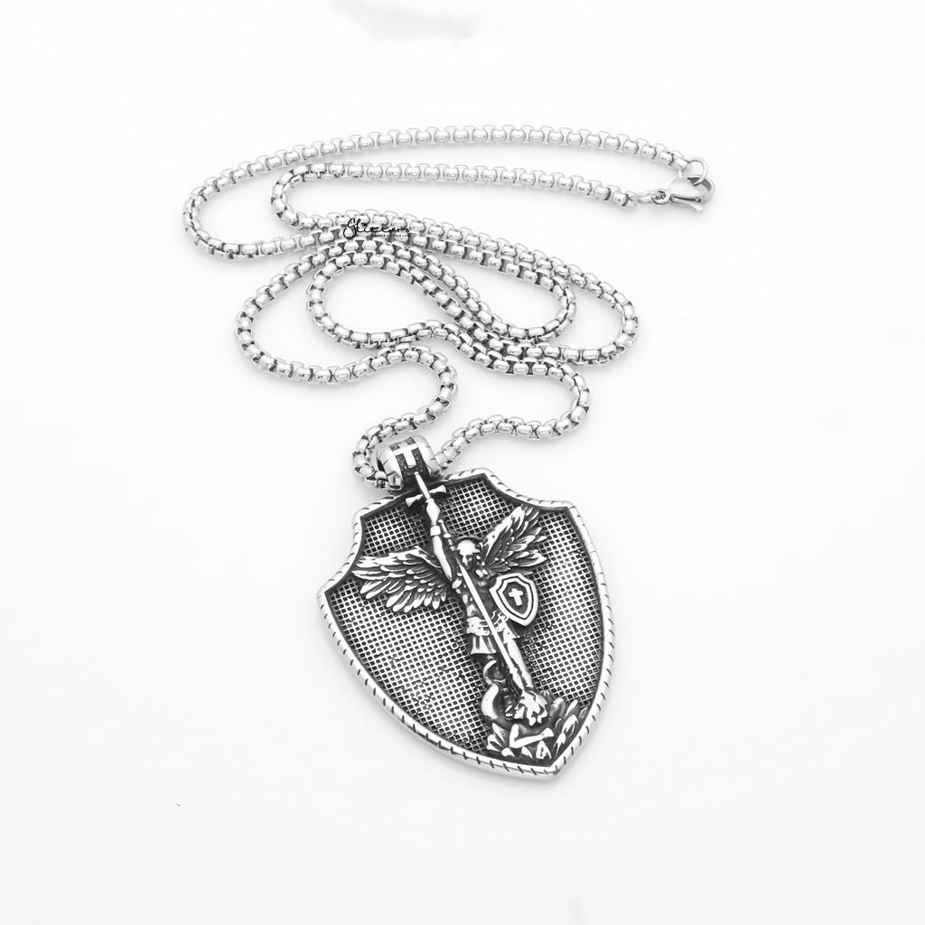 Stainless Steel Archangel Saint Michael Pendant-Pendants-3-Glitters