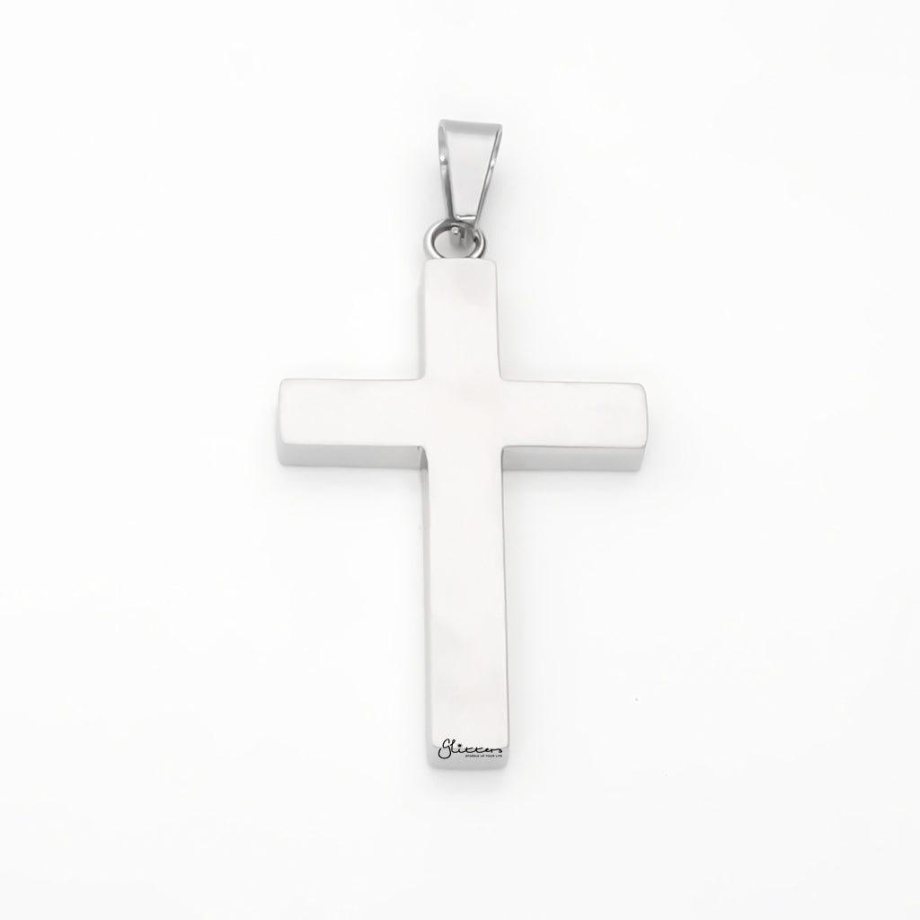 Stainless Steel Black & White Checkered Cross Pendant-Pendants-3-Glitters