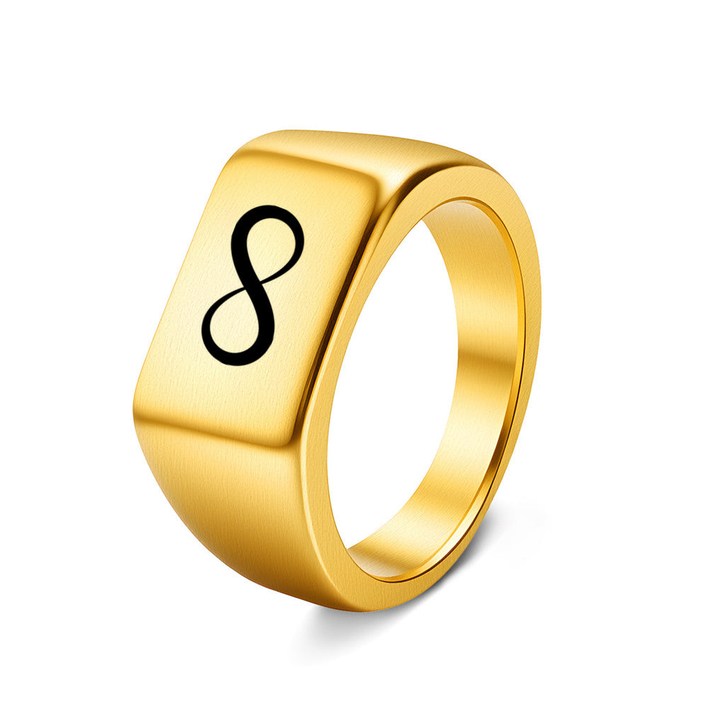 Personalised Stainless Steel Geometric Signet Rings-Stainless Steel Rings-3-Glitters