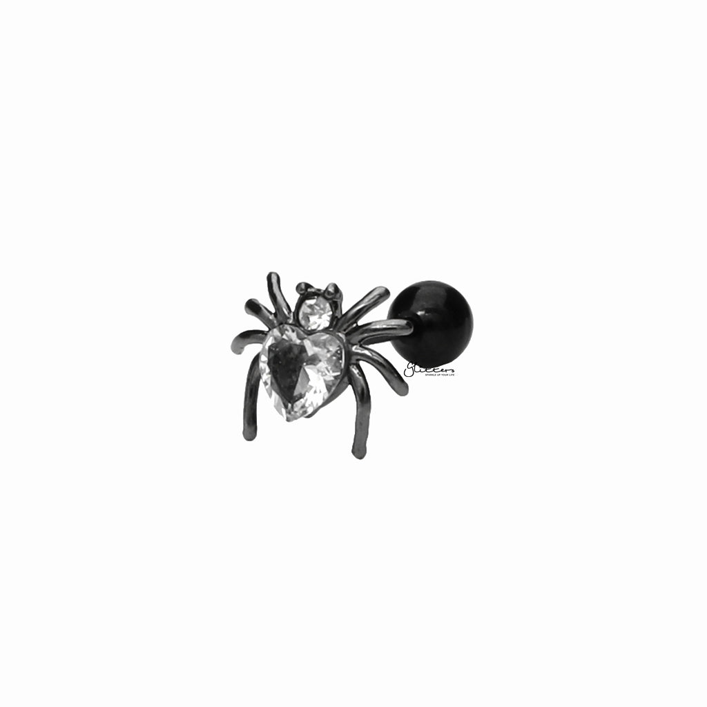 CZ Spider Top Cartilage Barbell-Tragus | Cartilage | Daith | Conch-1-Glitters