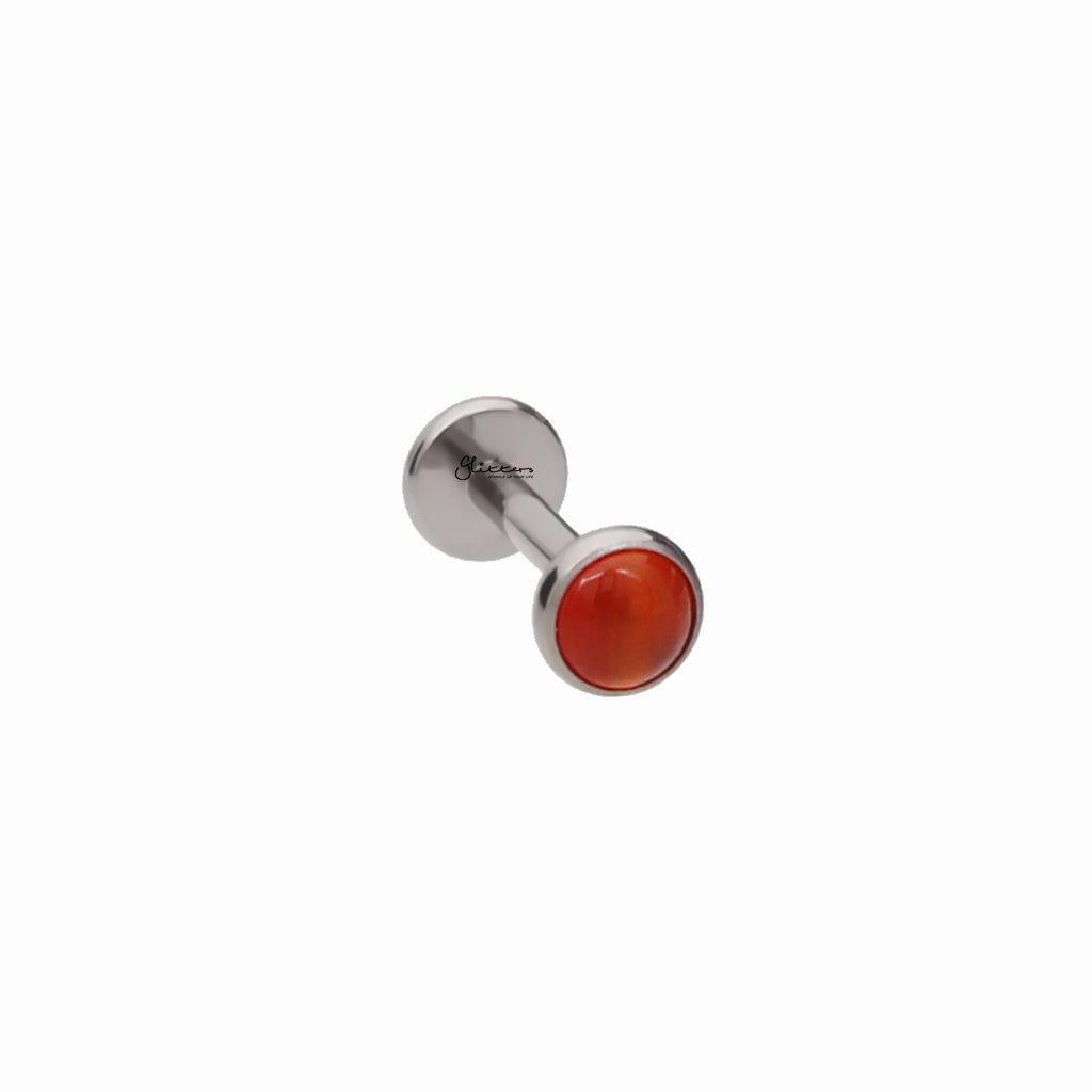 Red Onyx Top Titanium Flat Back Stud Earrings-Tragus | Cartilage | Daith | Conch-2-Glitters