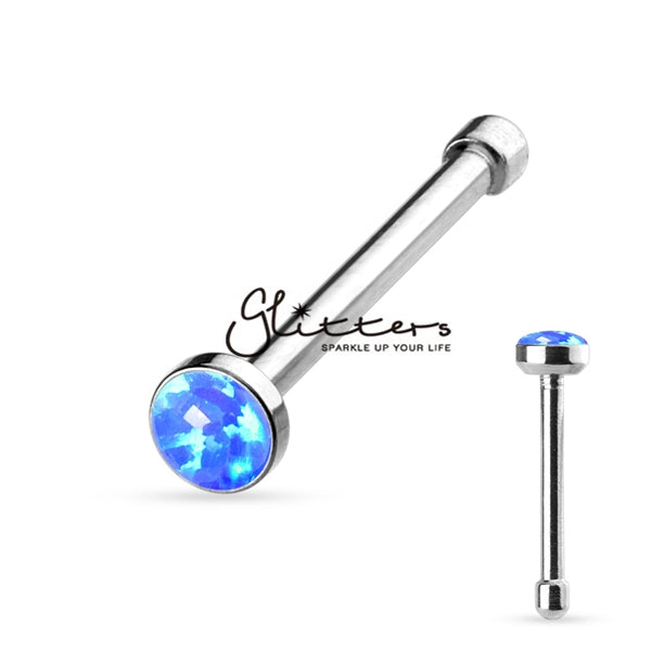 20GA 316L Surgical Steel Nose Bone with Opal Set-Body Piercing Jewellery, Nose Piercing Jewellery, Nose Studs-918-Glitters