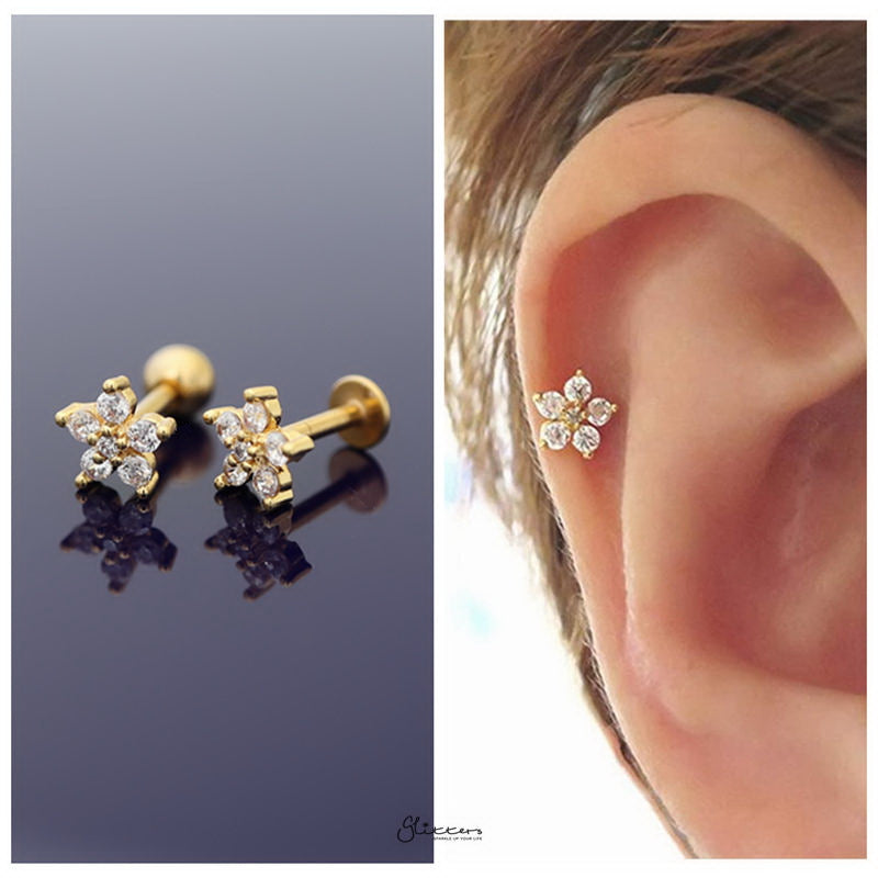 Flower tragus clearance piercing