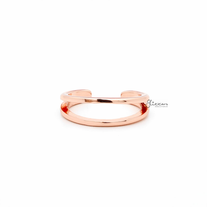 Two Lines Plain Band Toe Ring - Rose Gold-Jewellery, Toe Ring, Women's Jewellery-TOR0006-RG1_800-Glitters