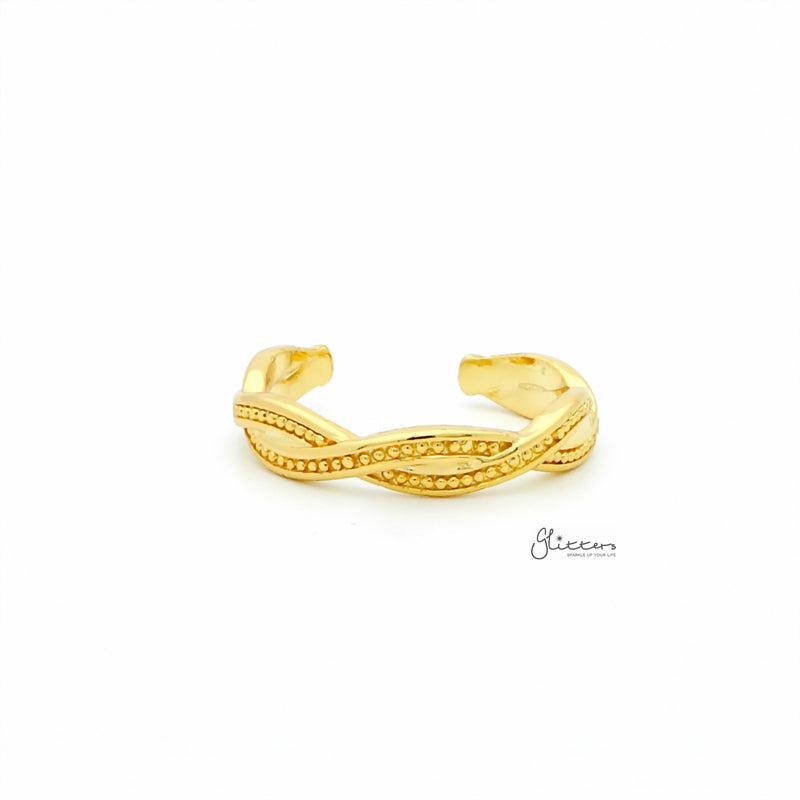 Twisted Rope Toe Ring - Gold-Jewellery, Toe Ring, Women's Jewellery-TOR0008-G1_800-Glitters