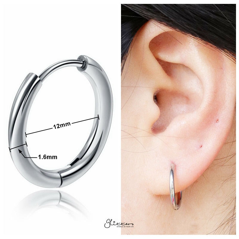 Men's round silver on sale earrings