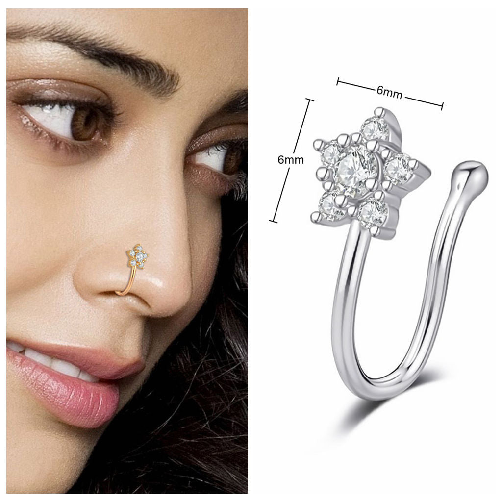 Round Zircon Nose Stud For Women 925 Sterling Silver Body Piercing Nose  Piercing Jewelry, Non Allergic, Perfect Party Gift 210507351V From Jfunq,  $29.78 | DHgate.Com