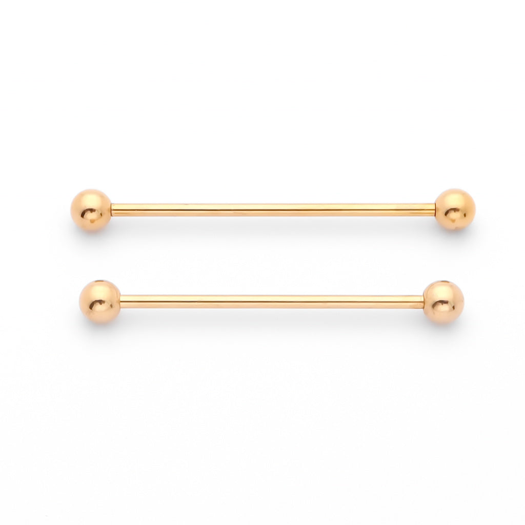 Surgical Steel Balls Industrial Barbells - Gold-Body Piercing Jewellery, Industrial Barbell, New-ib0002-g_1-Glitters